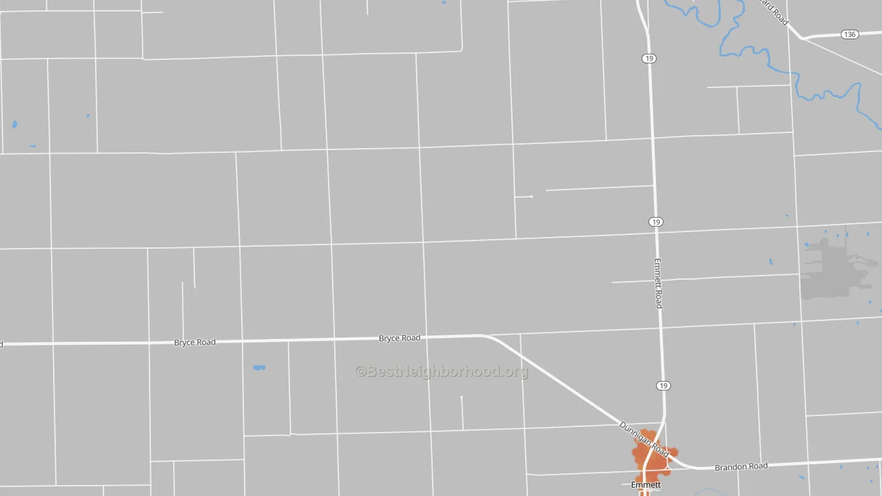 Bike Grade map of Emmett, MI