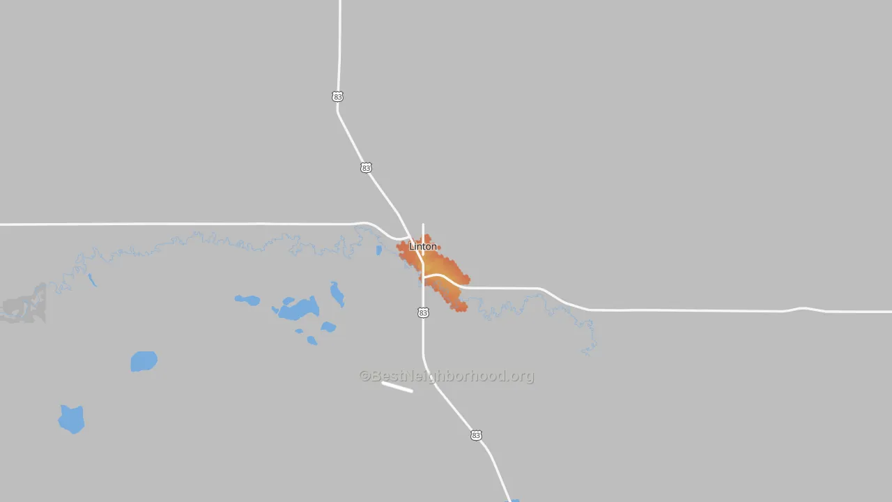 Bike Grade map of Emmons County, ND