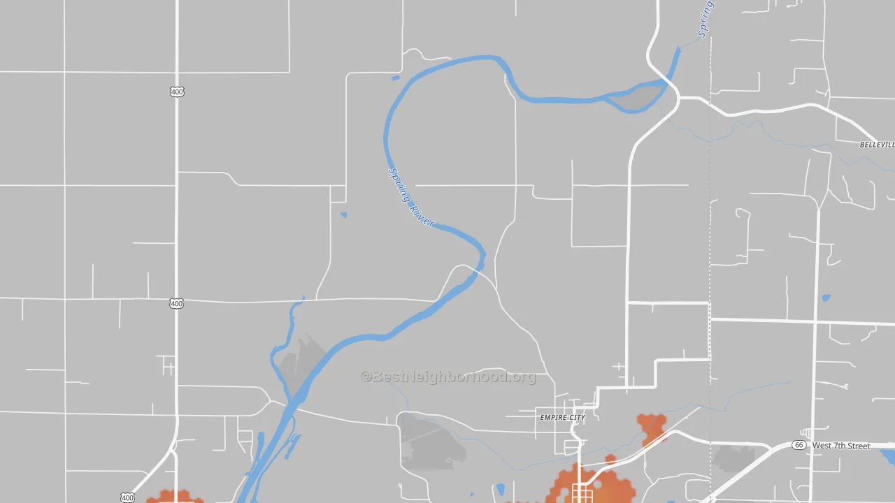Bike Grade map of Empire City, KS