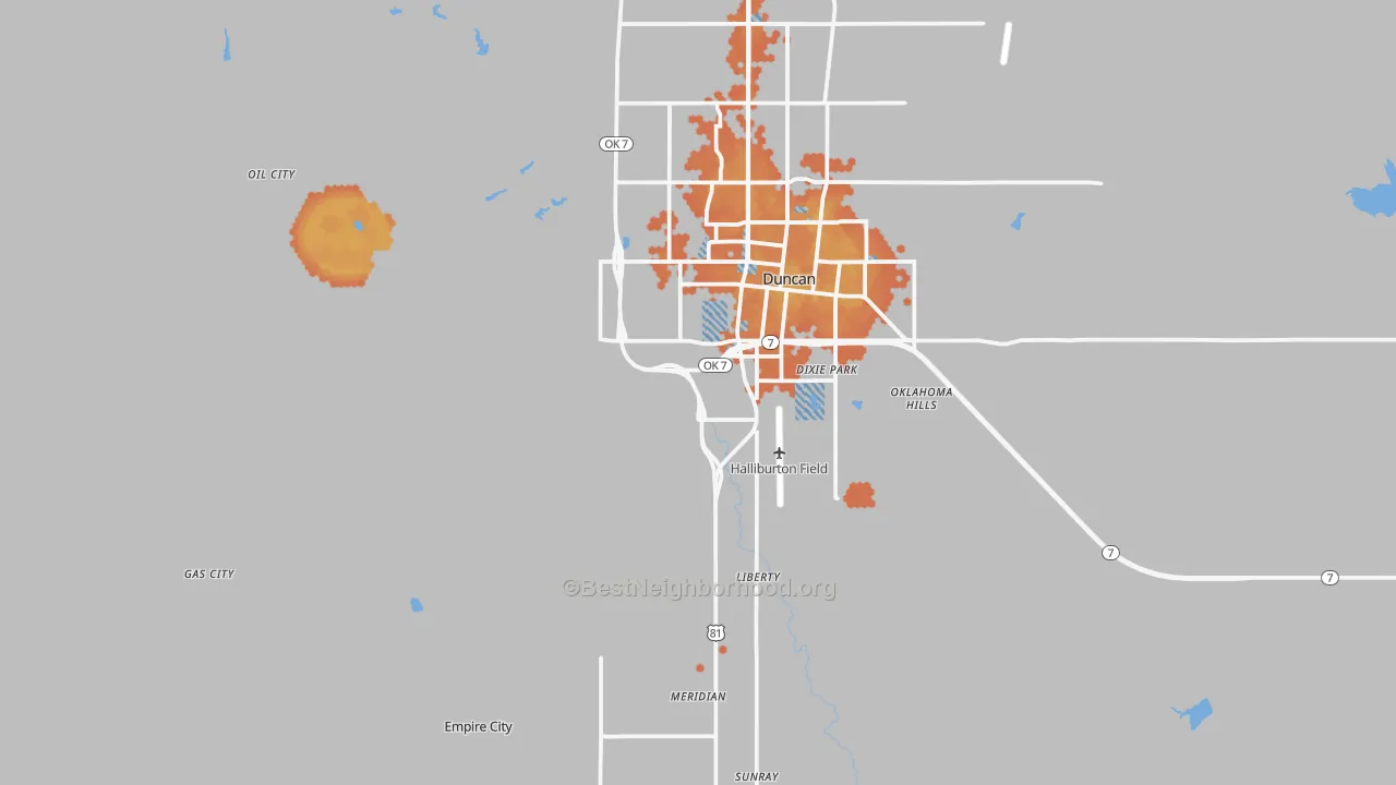 Bike Grade map of Empire City, OK