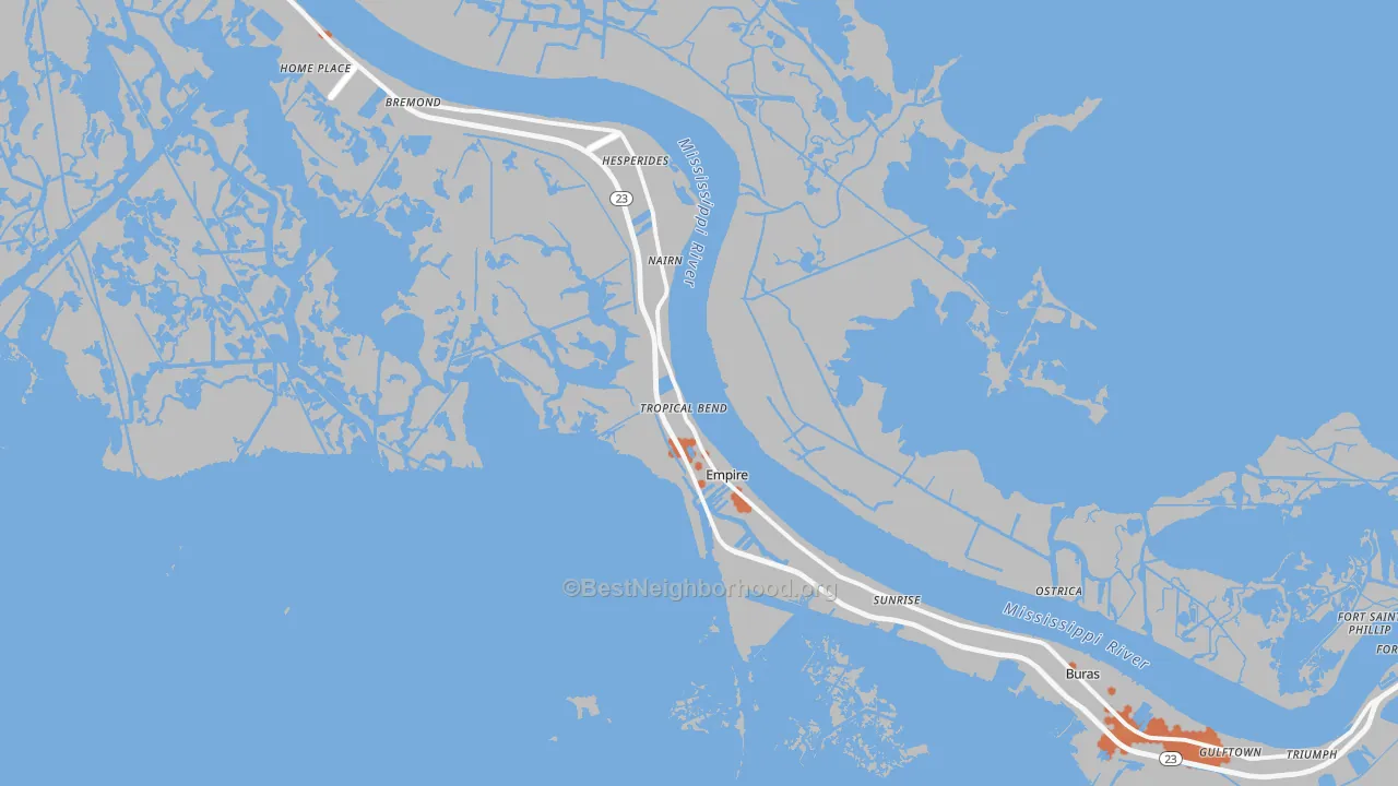 Bike Grade map of Empire, LA