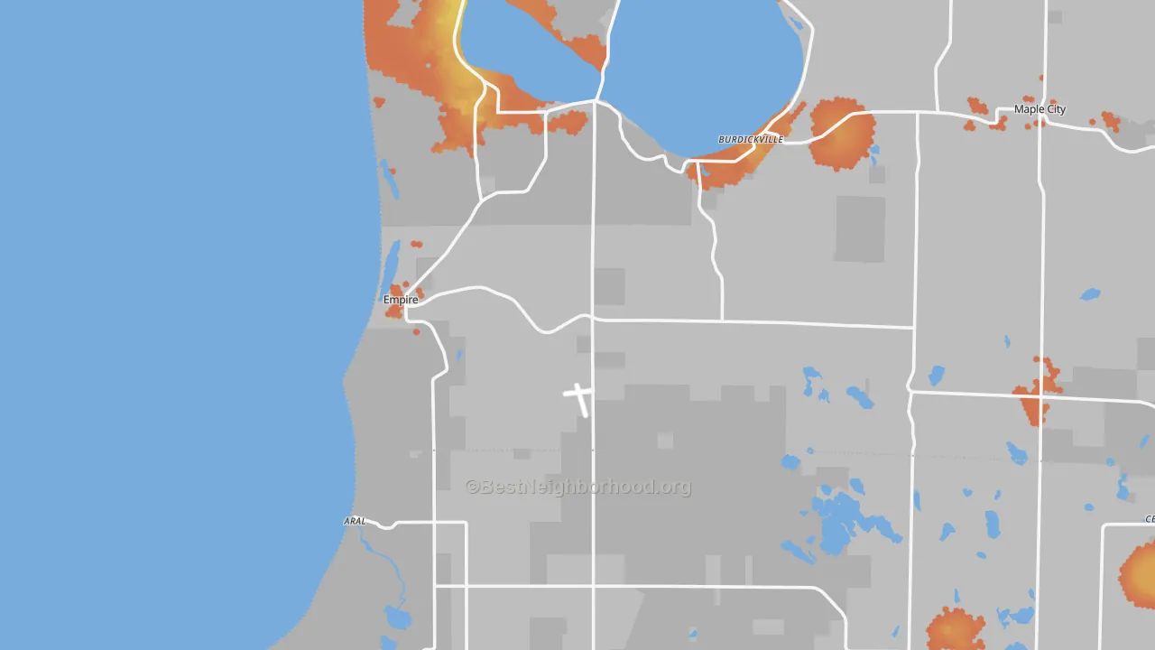 Bike Grade map of Empire, MI