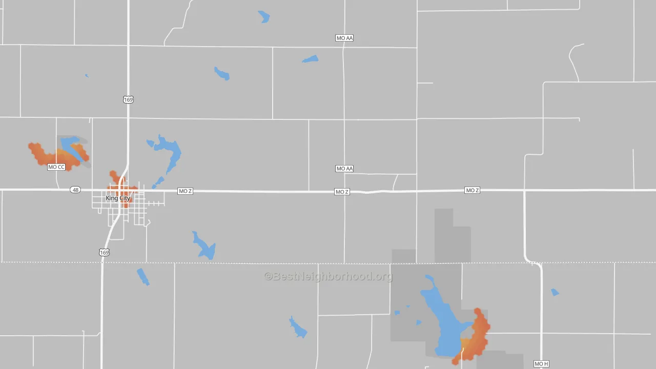 Bike Grade map of Empire Prairie, MO