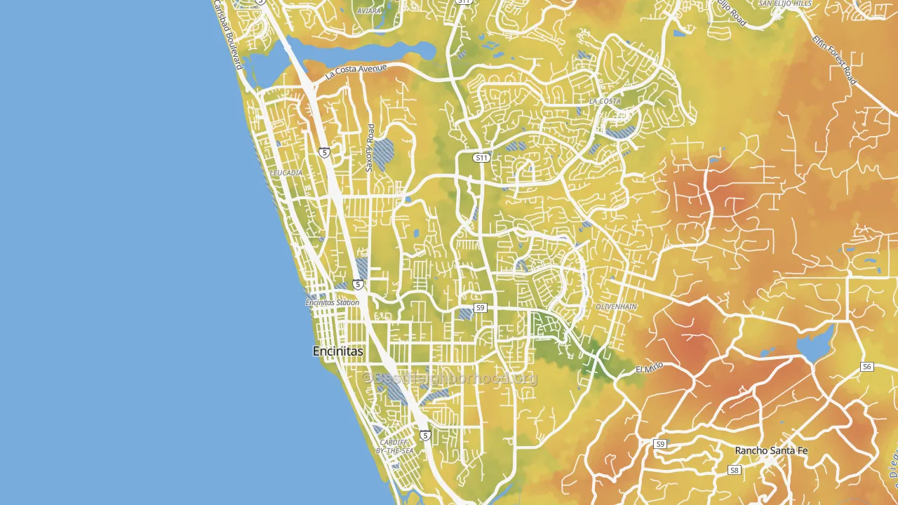 Bike Grade map of Encinitas, CA
