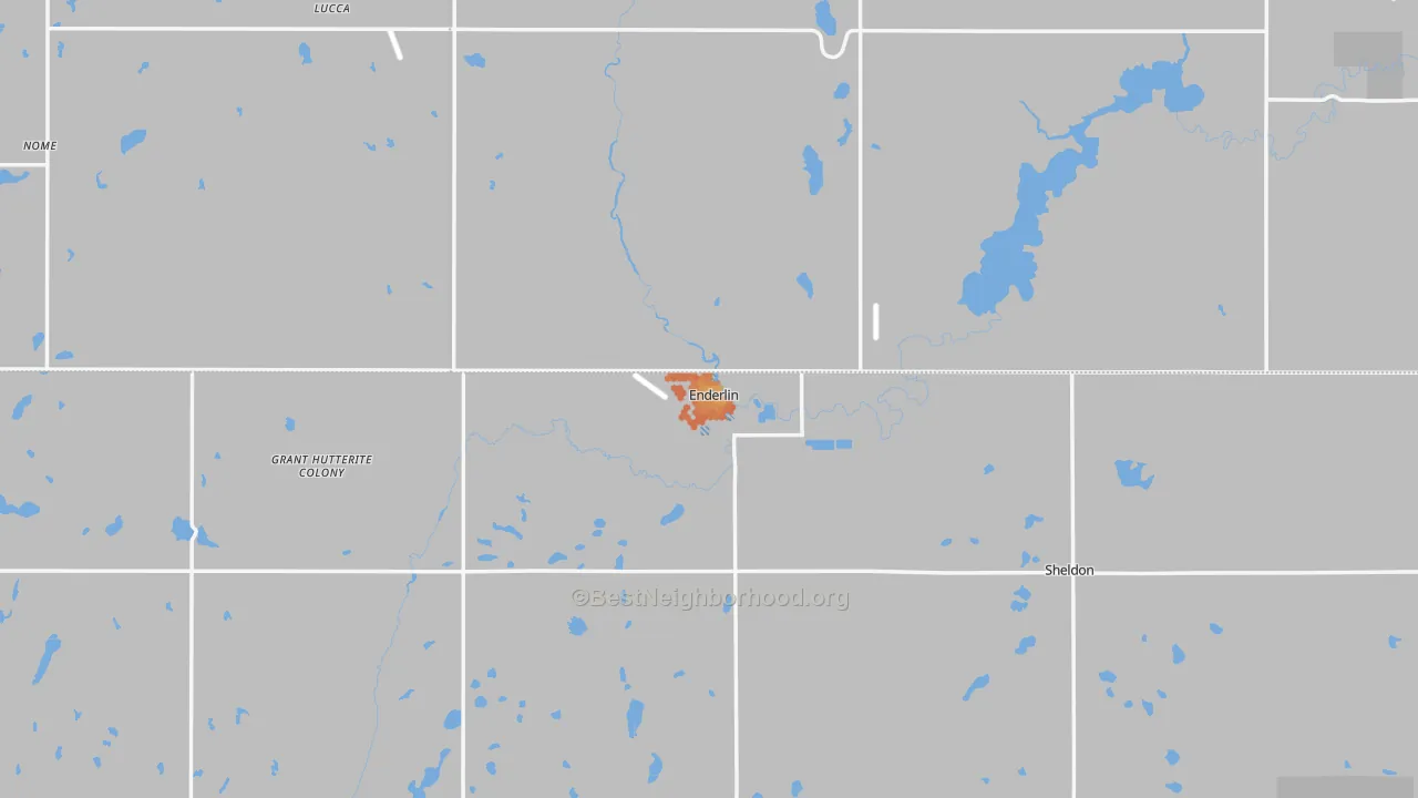 Bike Grade map of Enderlin, ND