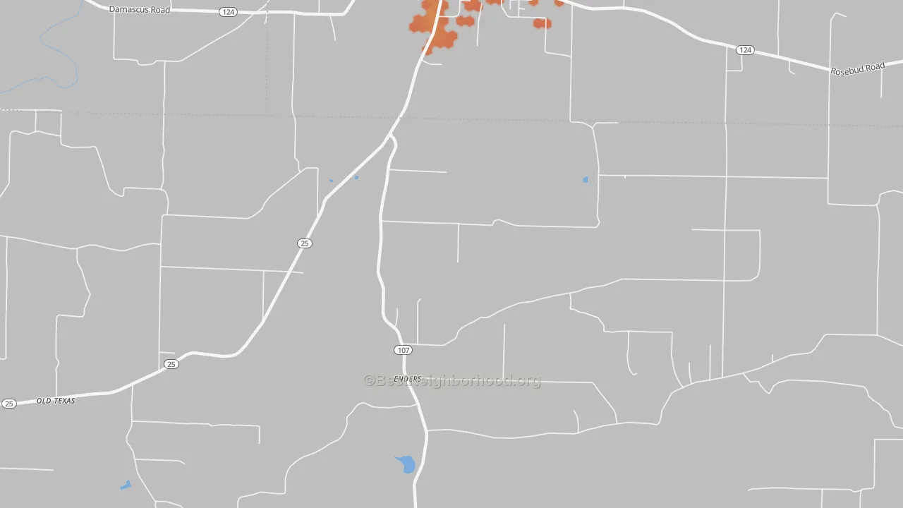 Bike Grade map of Enders, AR