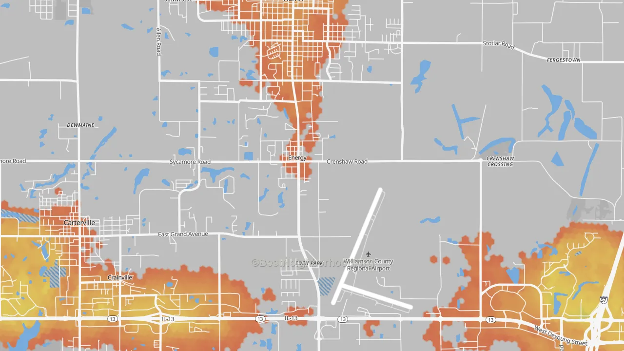 Bike Grade map of Energy, IL