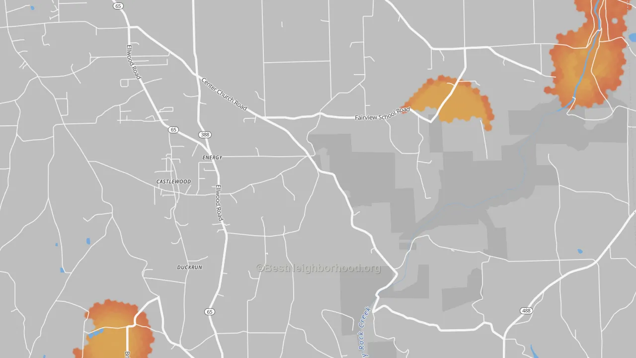 Bike Grade map of Energy, PA