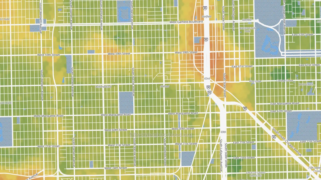 Bike Grade map of Englewood, Chicago, IL