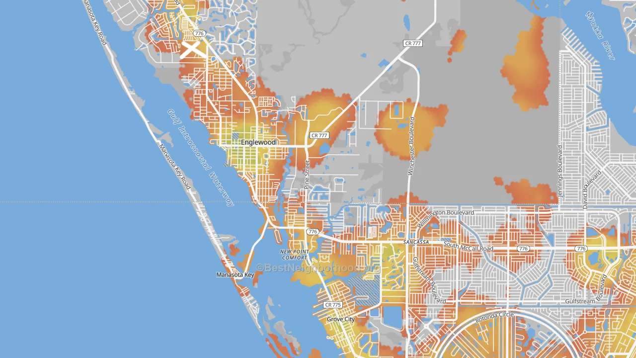 Bike Grade map of Englewood, FL