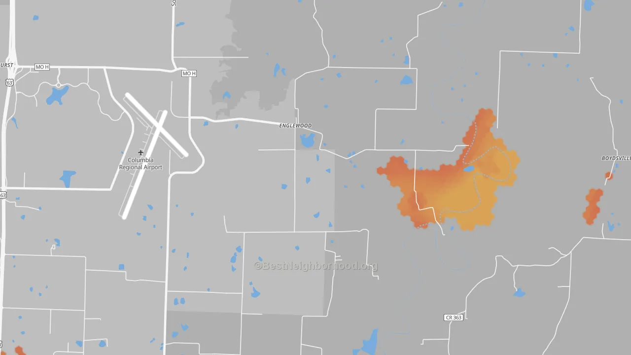 Bike Grade map of Englewood, MO