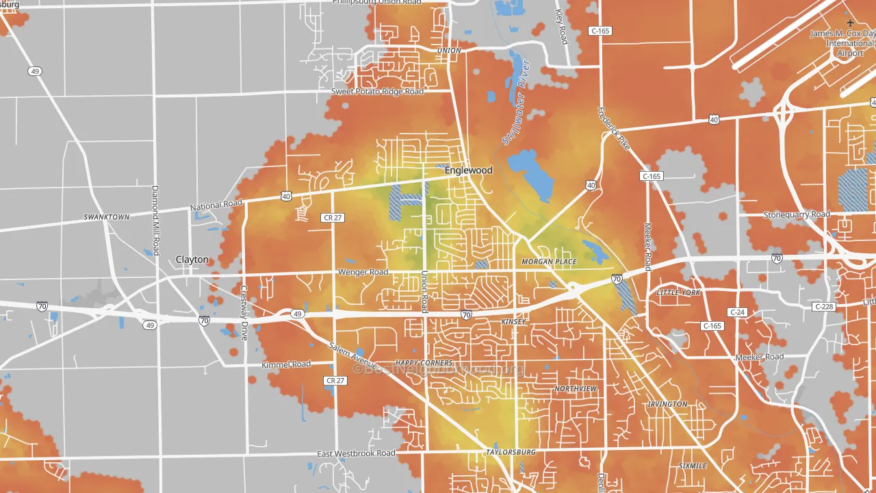 Bike Grade map of Englewood, OH
