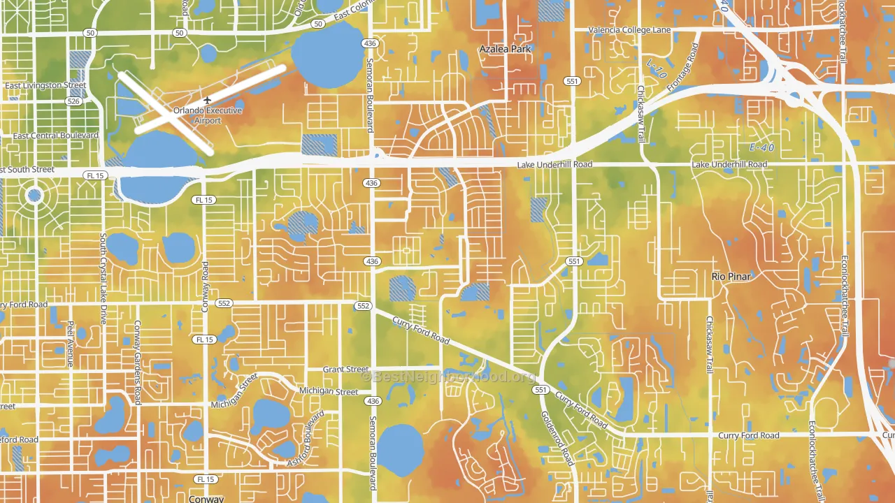 Bike Grade map of Englewood Park, Orlando, FL