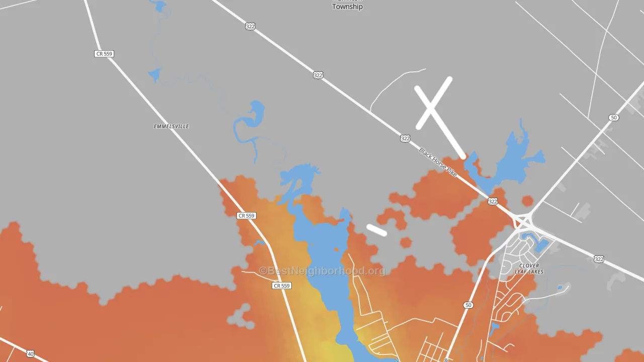 Bike Grade map of English Creek, NJ