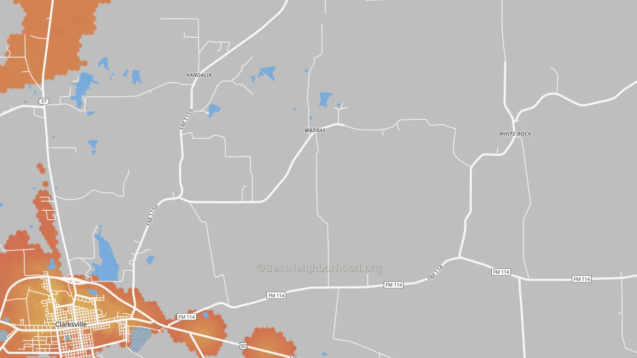 Bike Grade map of English, TX