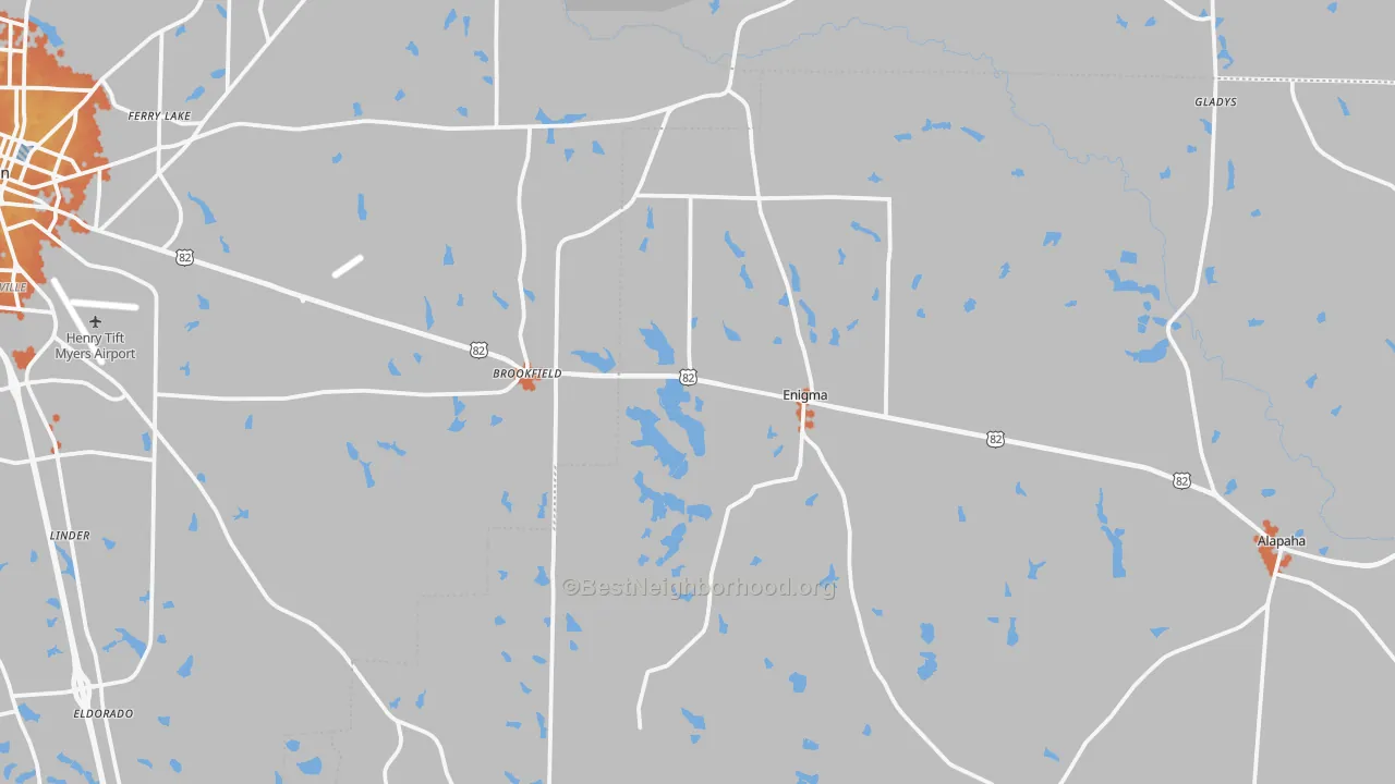 Bike Grade map of Enigma, GA