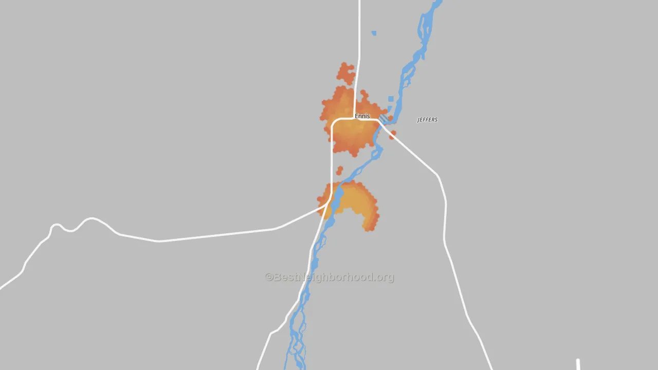Bike Grade map of Ennis, MT