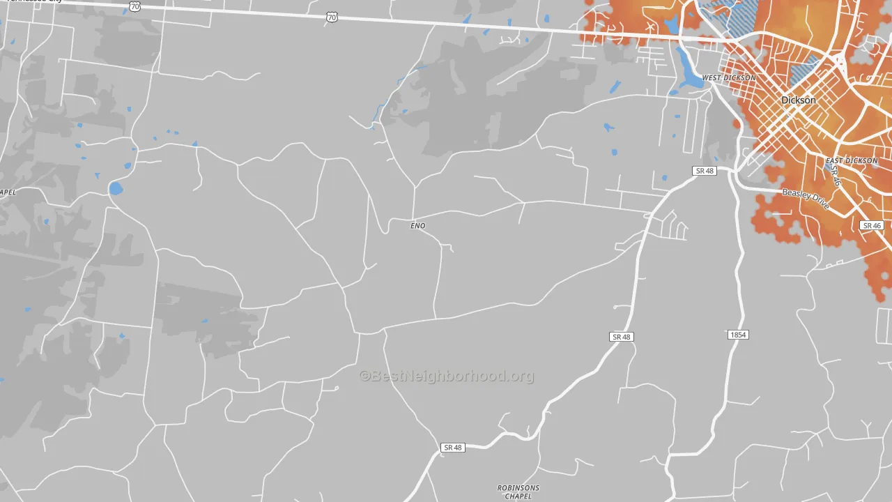Bike Grade map of Eno, TN