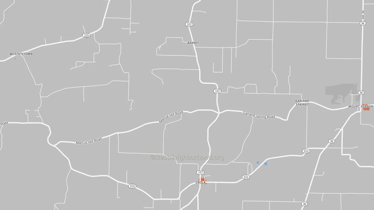 Bike Grade map of Enola, AR
