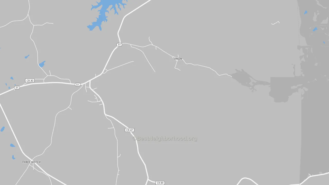 Bike Grade map of Enon, AL