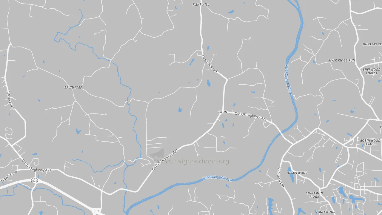 Bike Grade map of Enon, NC