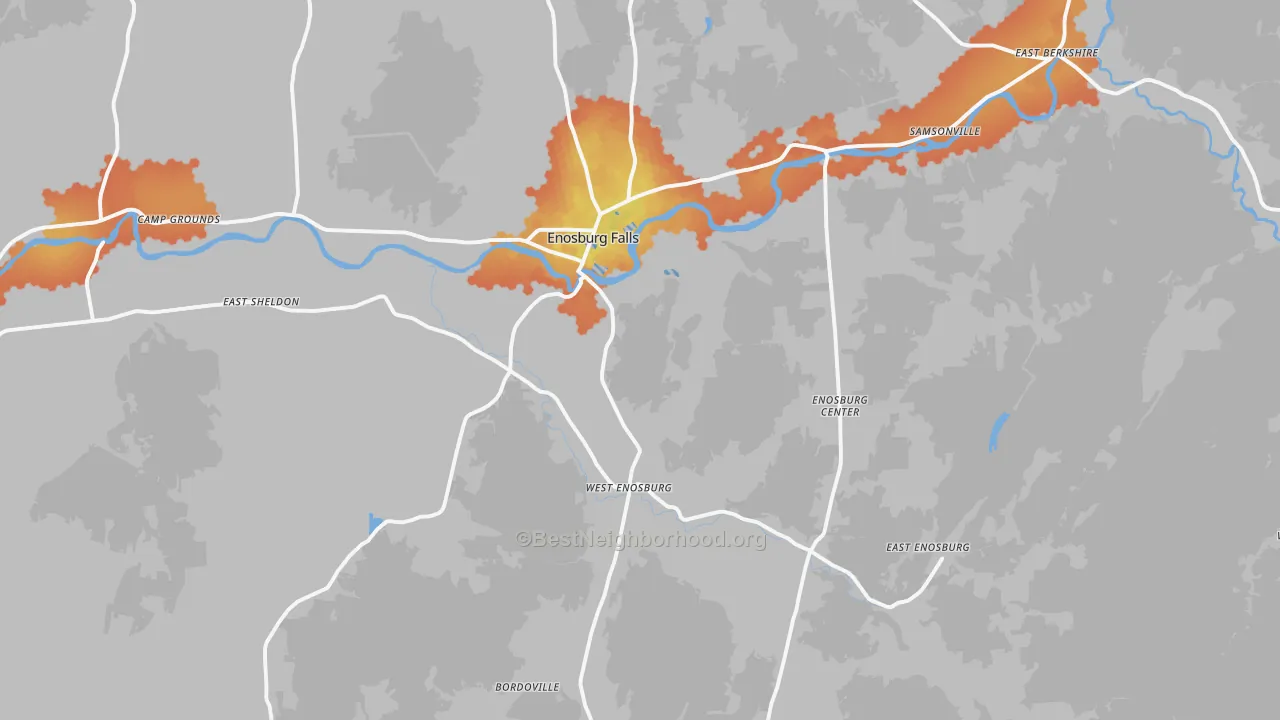 Bike Grade map of Enosburg Falls, VT