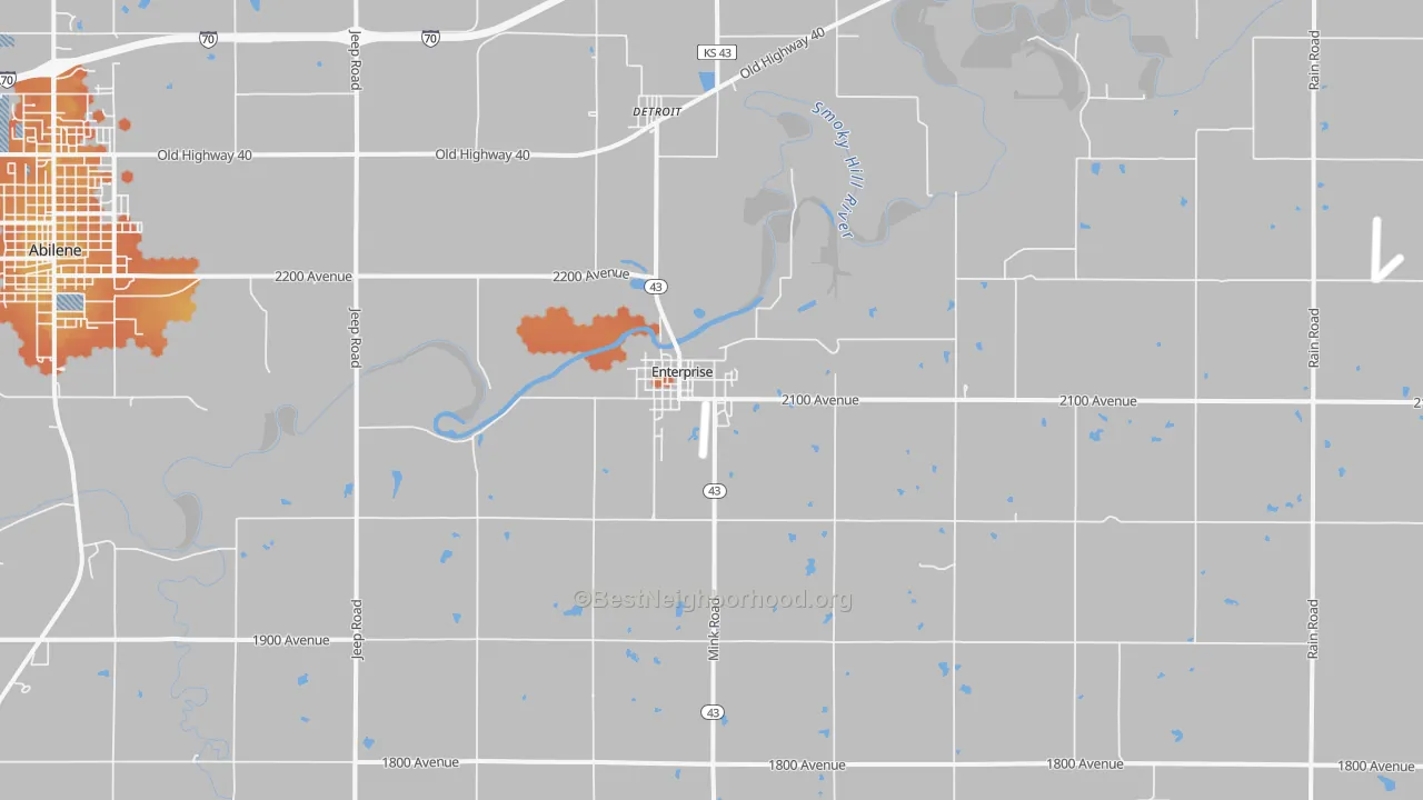Bike Grade map of Enterprise, KS