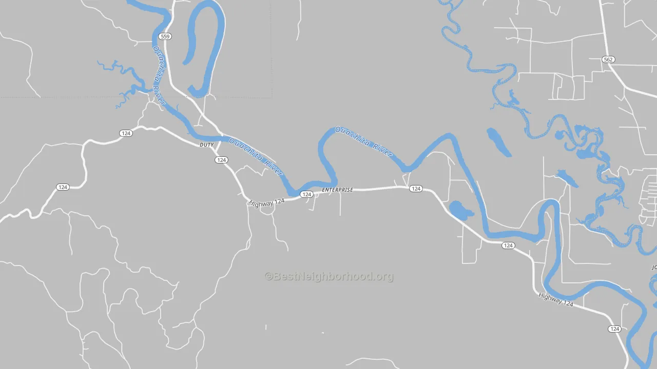 Bike Grade map of Enterprise, LA
