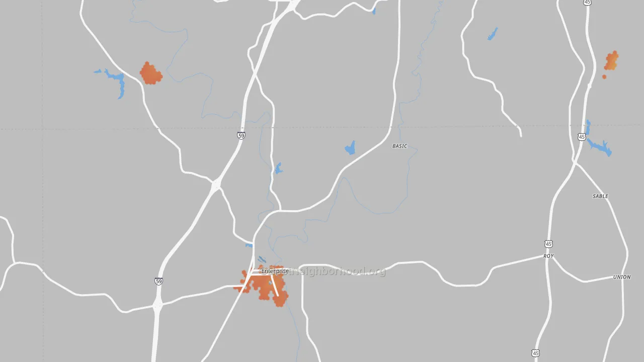 Bike Grade map of Enterprise, MS