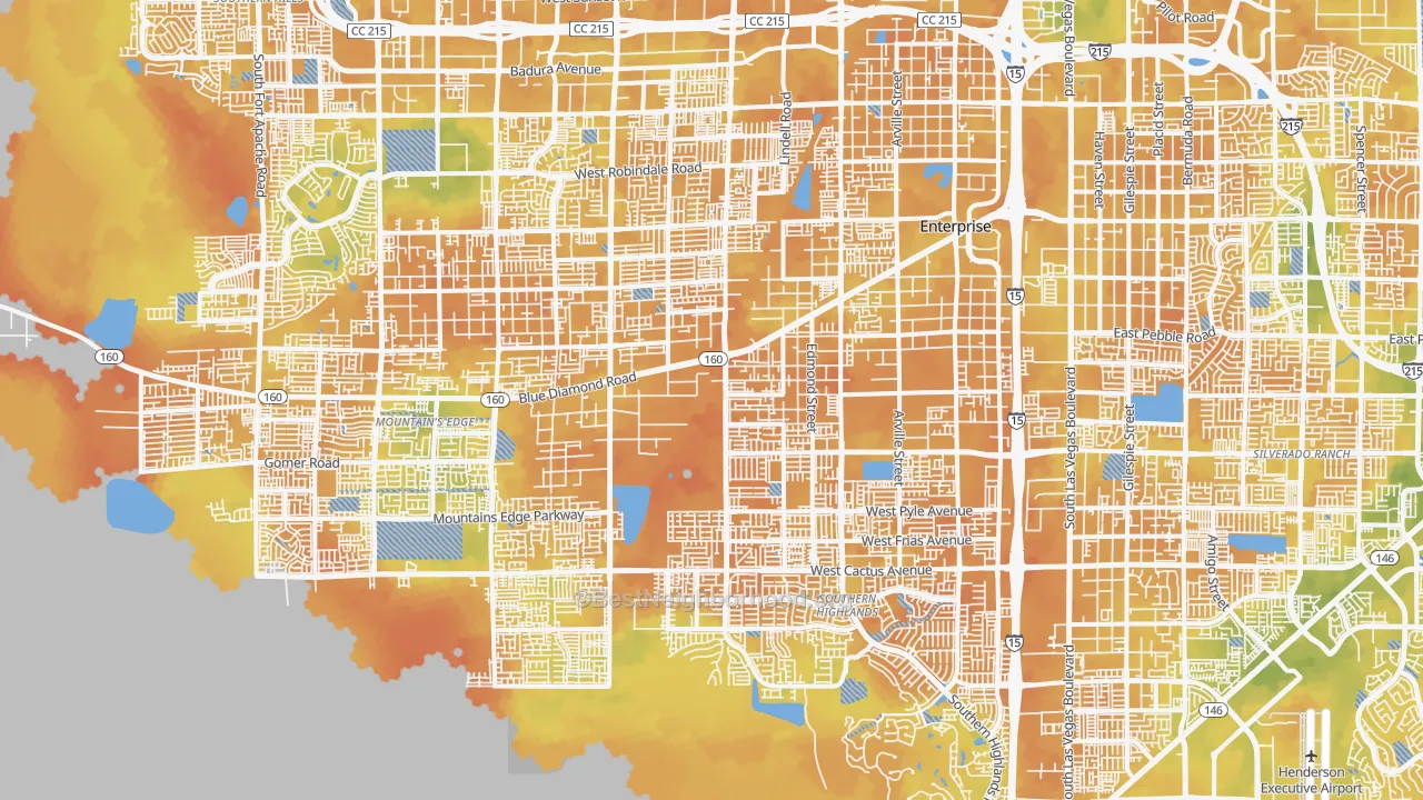 Bike Grade map of Enterprise, NV