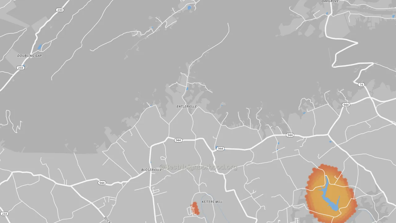 Bike Grade map of Entlerville, PA
