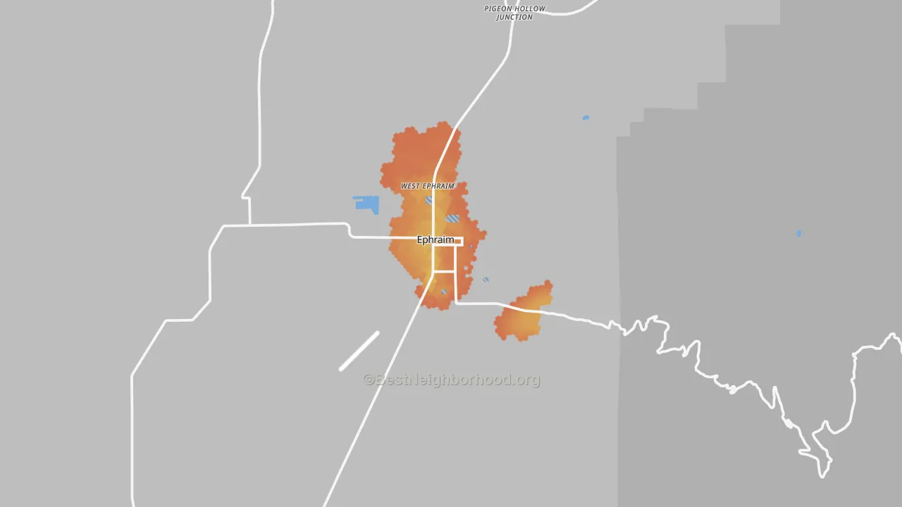 Bike Grade map of Ephraim, UT