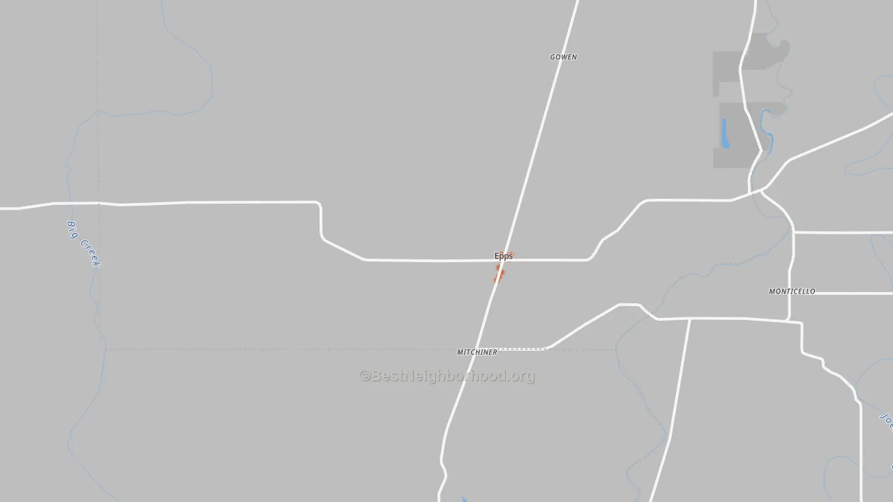 Bike Grade map of Epps, LA