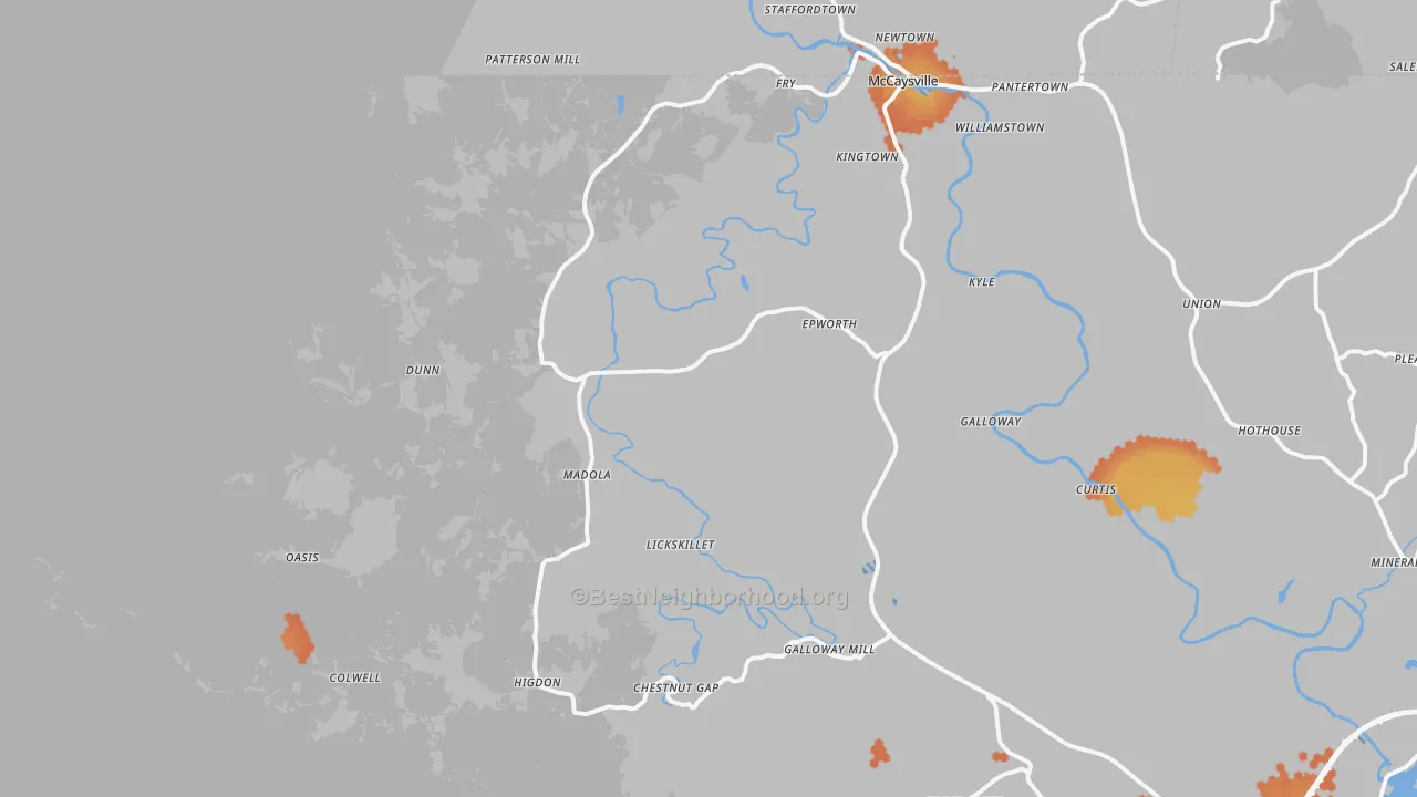 Bike Grade map of Epworth, GA