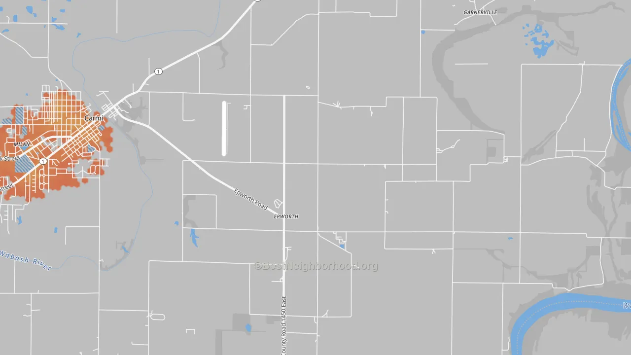 Bike Grade map of Epworth, IL