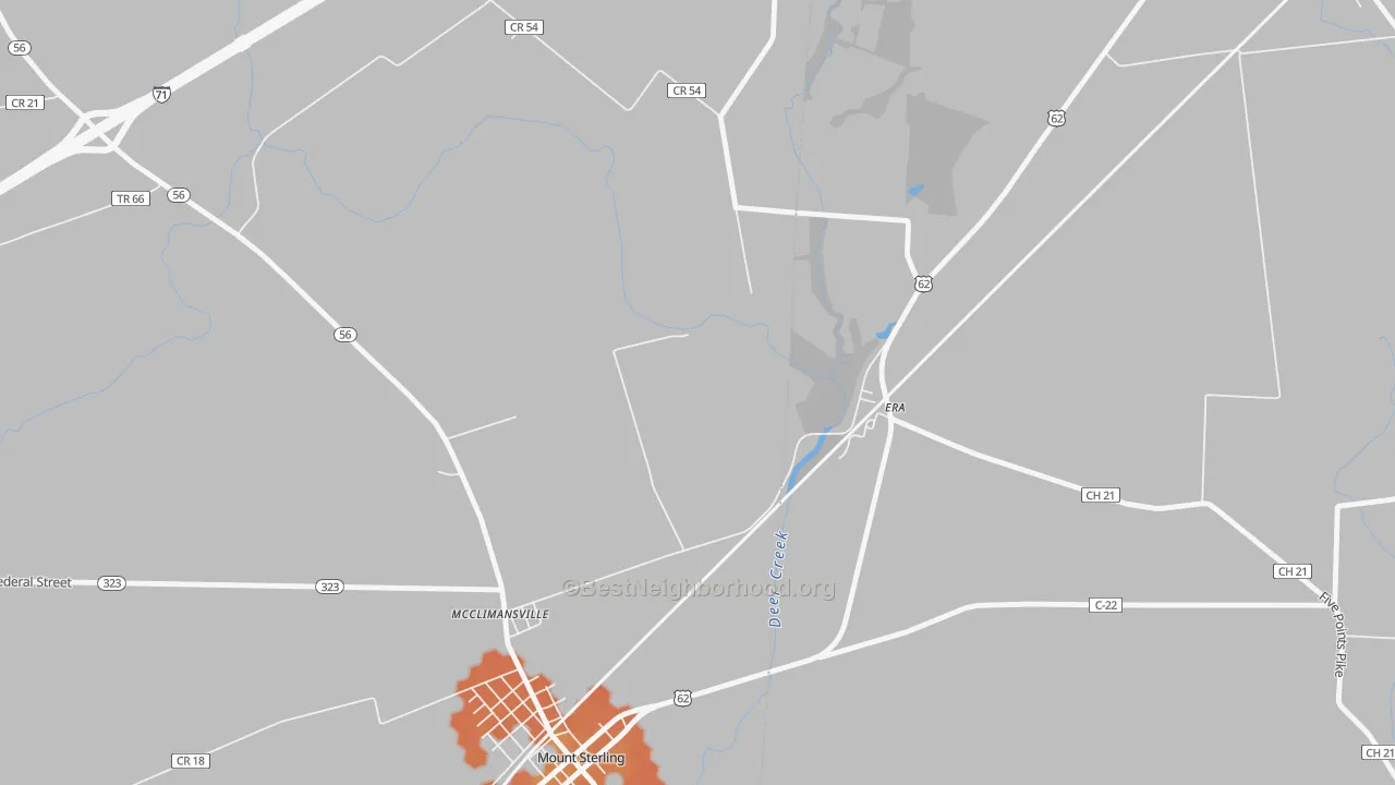 Bike Grade map of Era, OH