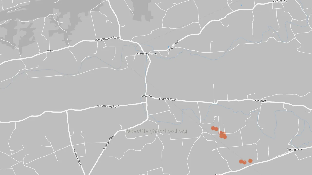Bike Grade map of Erdman, PA