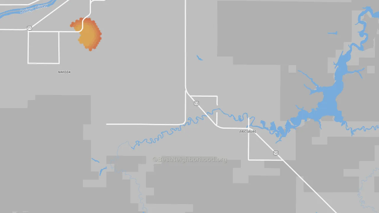 Bike Grade map of Ericsburg, MN