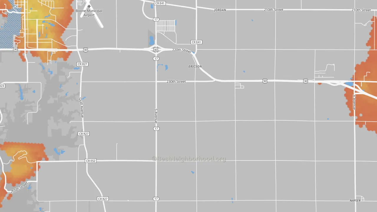Bike Grade map of Ericson, IA
