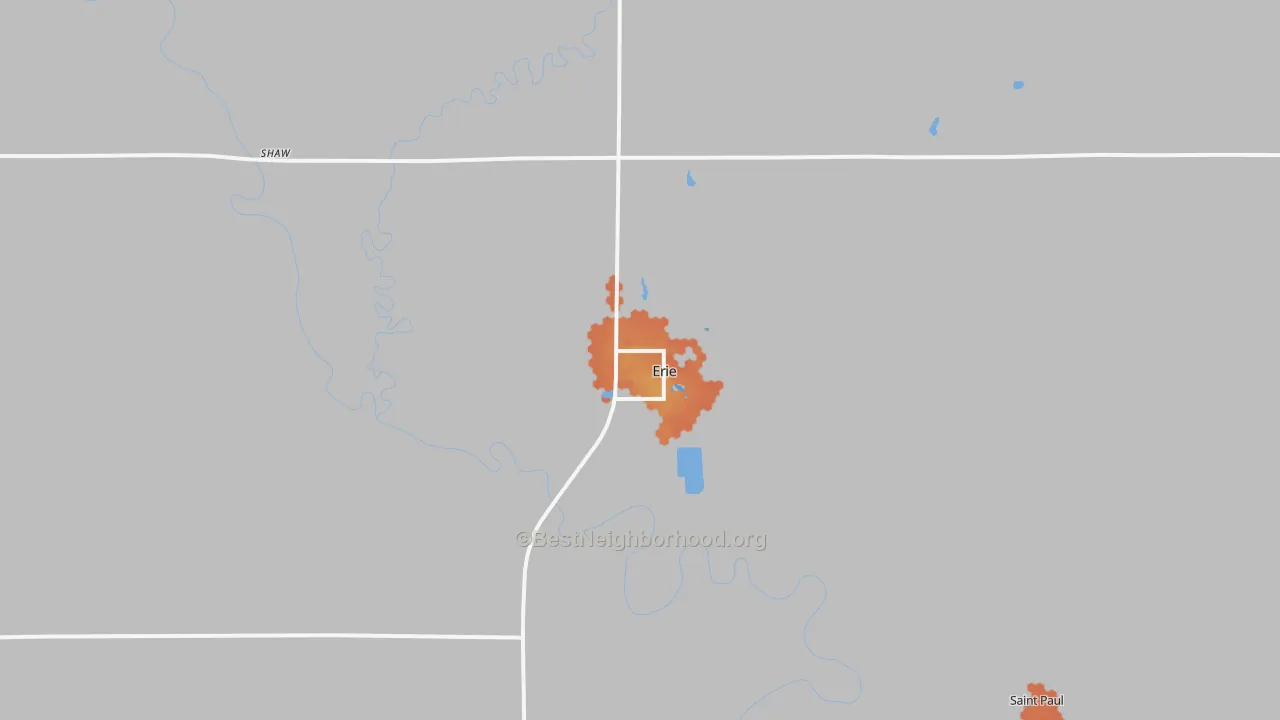 Bike Grade map of Erie, KS