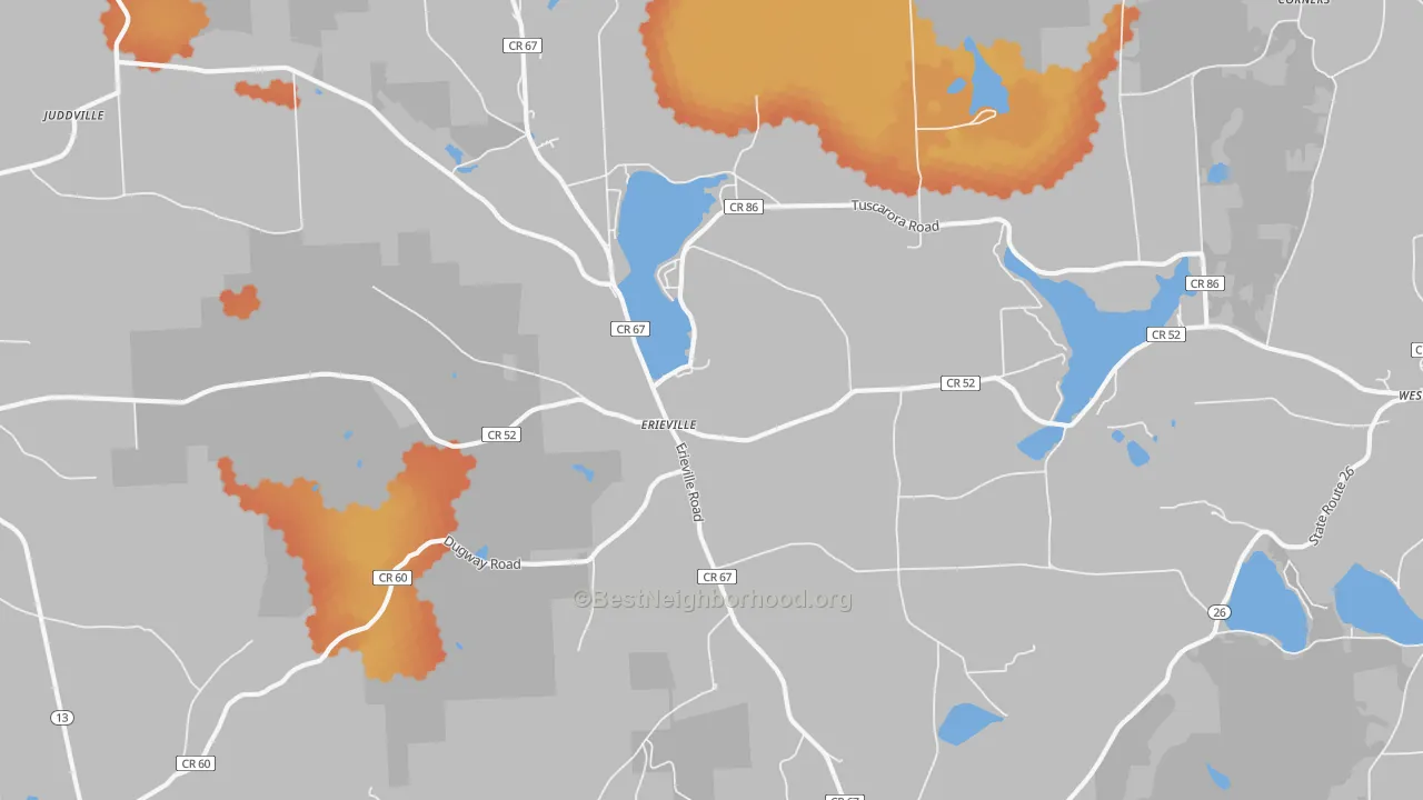 Bike Grade map of Erieville, NY