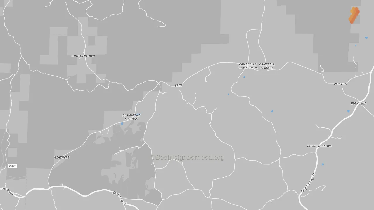 Bike Grade map of Erin, AL