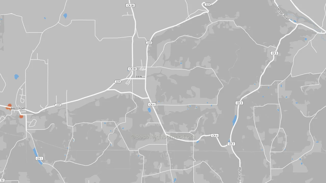 Bike Grade map of Erin, NY