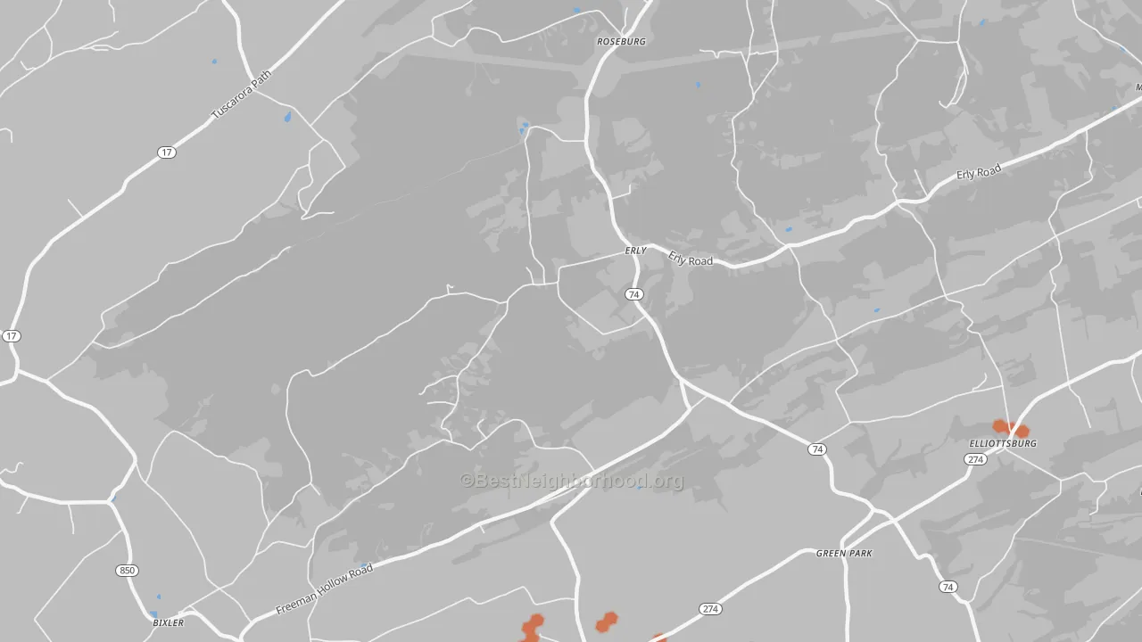 Bike Grade map of Erly, PA