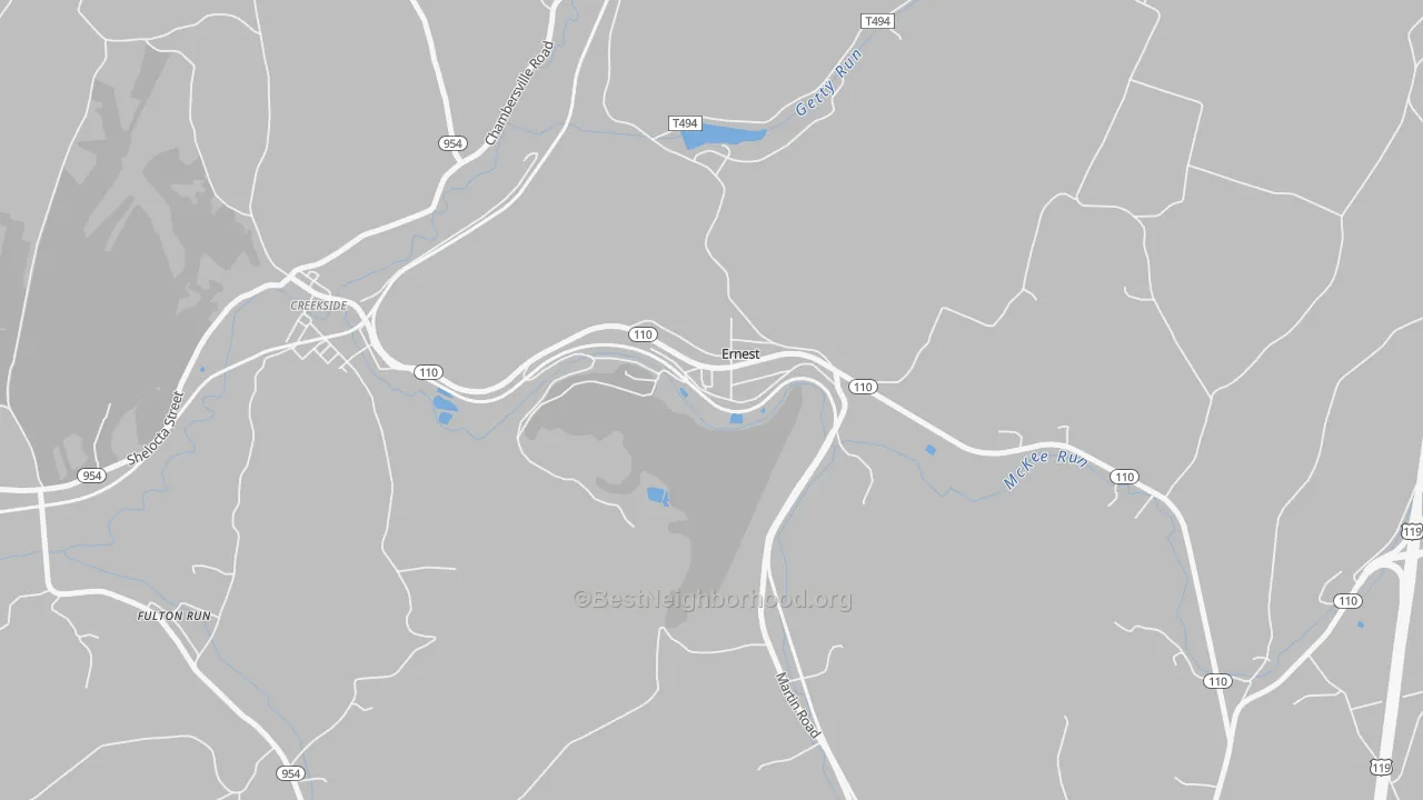 Bike Grade map of Ernest, PA