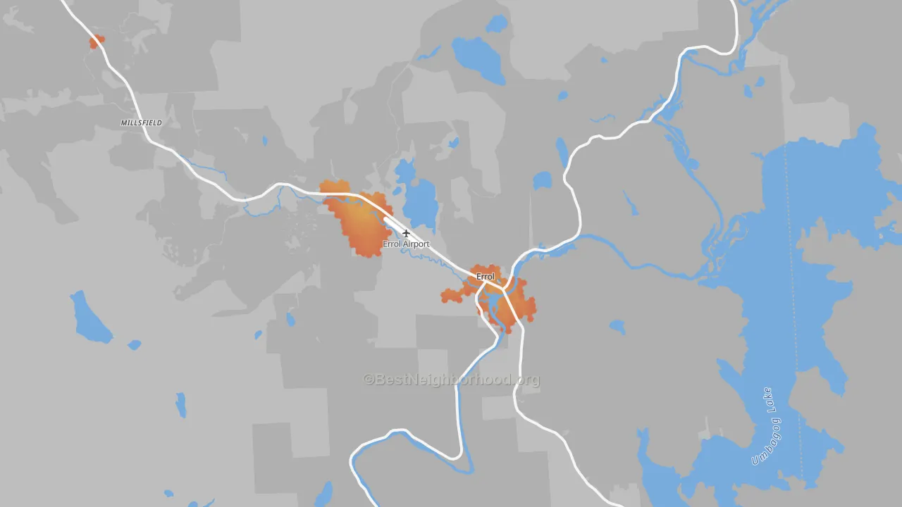 Bike Grade map of Errol, NH