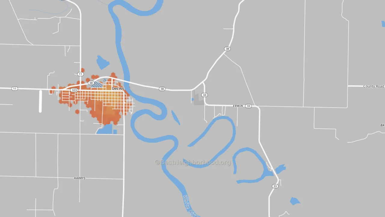 Bike Grade map of Erwin, AR