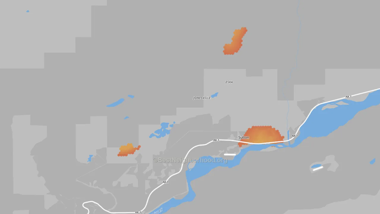 Bike Grade map of Eska, AK