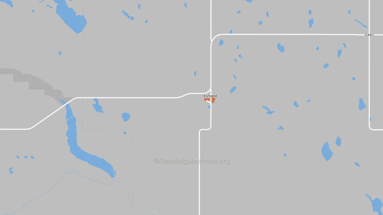 Bike Grade map of Esmond, ND
