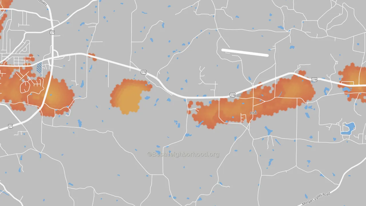Bike Grade map of Esom Hill, GA